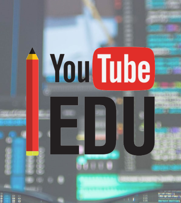 Arte do canal, representada pela logo do YouTube Edu.