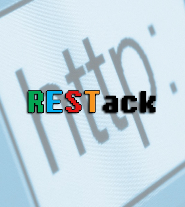 Logo do RESTack API, mostrando um texto com HTTP ao fundo.